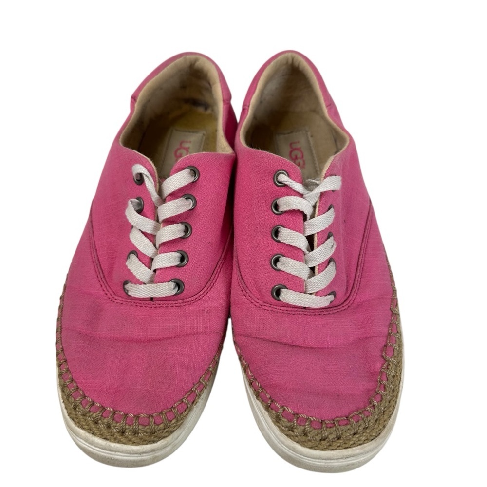 UGG Eyan II Pink Azalea Espadrille Sneakers Canvas Lace Up Womens 7.5